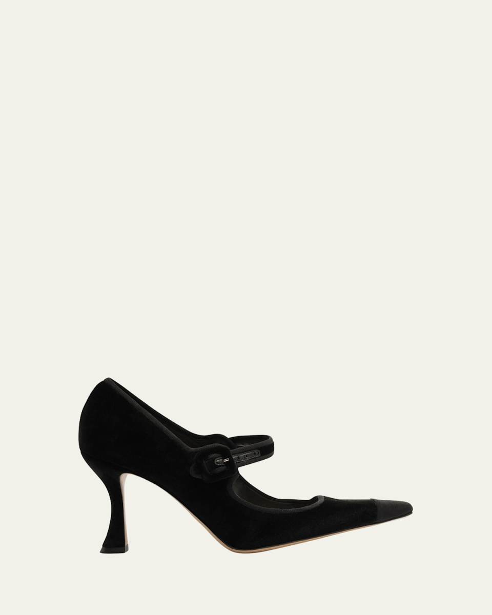 85mm Jada Velvet Mary Jane Pumps